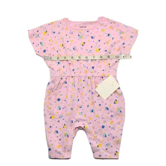Open Edit Nordstrom Baby Clothes Romper 3 Months Pink Opal Terrazzo NEW - Picture 9 of 9